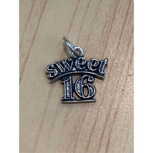 .925 Sweet 16  Sterling Silver Jewelry Charm